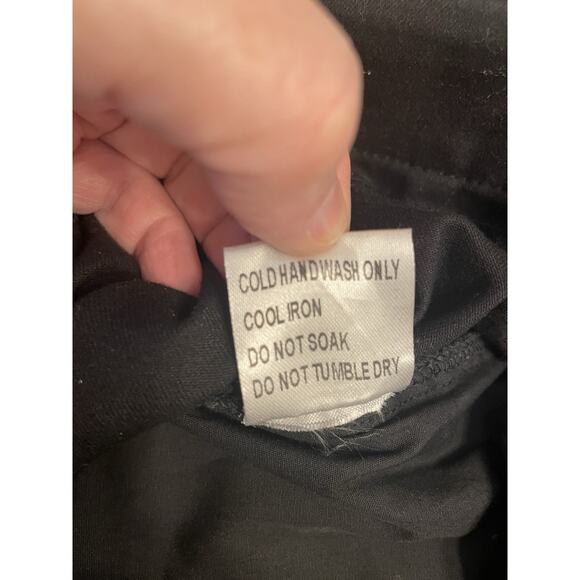 Michael Simon Christmas Dress S Black Midi Holiday Festive Embroidered‎ Pockets - Picture 6 of 6